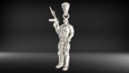 Army Soldier Pendant | 999 Fine Silver 30mm | Handmade USA