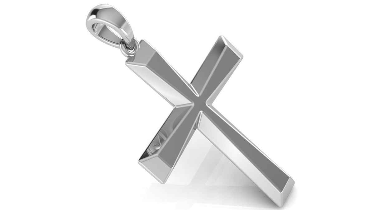 Bar Style Cross Pendant | 999 Fine Silver 30mm | Handmade USA