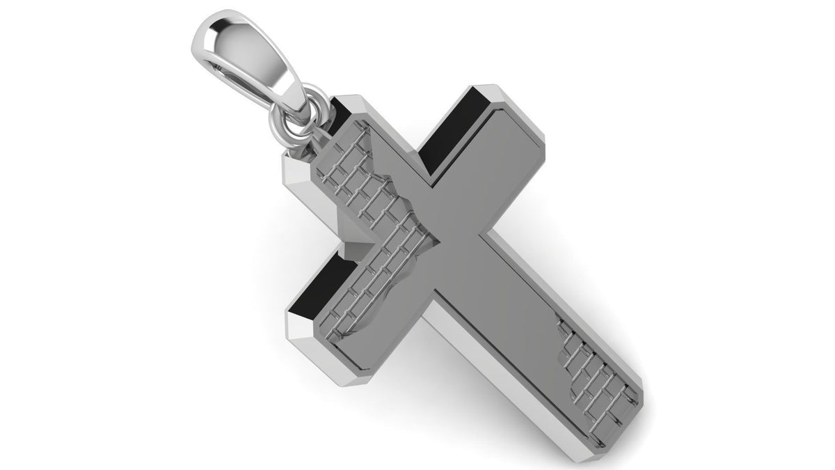 Brick Reveal Cross Pendant | 999 Fine Silver 30x20mm | Handmade USA