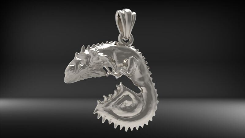 Chameleon Pendant | 999 Fine Silver 24mm | Handmade USA
