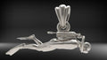 Scuba Diver Pendant | 999 Fine Silver 25mm | Handmade USA