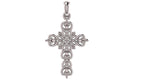 Flower Cross Pendant | 999 Fine Silver 30mm | Handmade USA