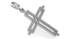 Modern Bar Cross Pendant | 999 Fine Silver 30mm | Handmade USA