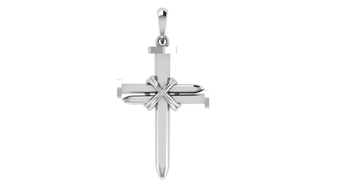 Rustic Cross Pendant | 999 Fine Silver 31mm | Handmade USA