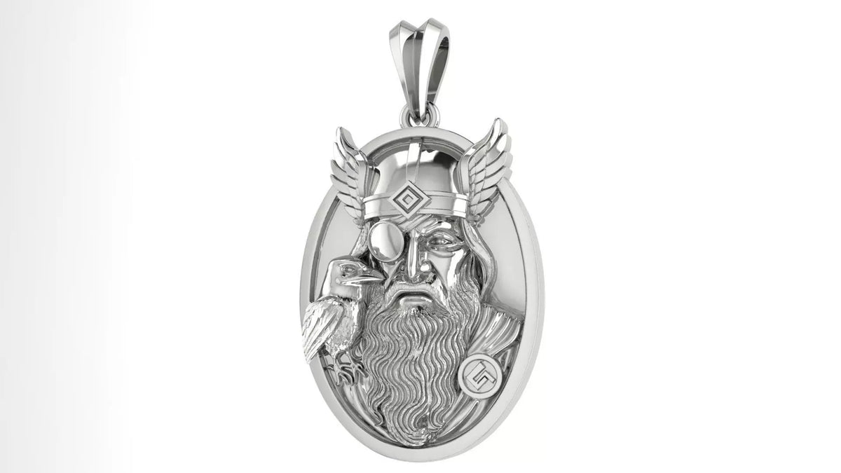 Odin Oval Pendant | 999 Fine Silver 20mm | Handmade USA