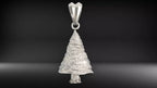 Christmas Tree Pendant | 999 Fine Silver 28mm | Handmade USA