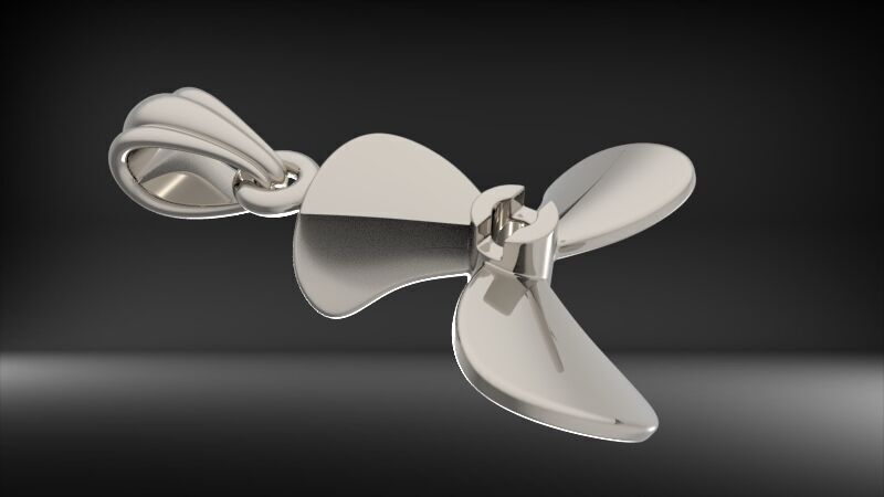 Boat Propeller Pendant | 999 Fine Silver 25mm | Handmade USA