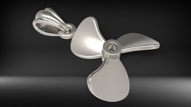 Boat Propeller Pendant | 999 Fine Silver 25mm | Handmade USA