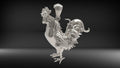 Solid Rooster Pendant | 999 Fine Silver 31mm | Handmade USA