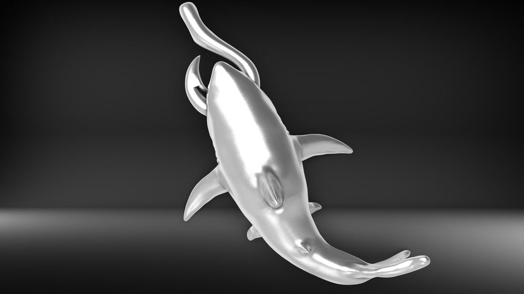 Great White Shark Pendant | 999 Fine Silver 40mm Hook & Fishing Line Bail | Handmade USA