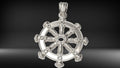 Classic Ship Wheel Pendant | 999 Fine Silver 25mm | Handmade USA
