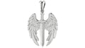 Sword with Angel Wings Pendant | 999 Fine Silver 25mm | Handmade USA