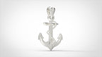 Anchor with Rope Pendant | 999 Fine Silver 23mm | Handmade USA