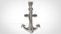 Anchor with Rope Pendant | 999 Fine Silver 23.5mm | Handmade USA