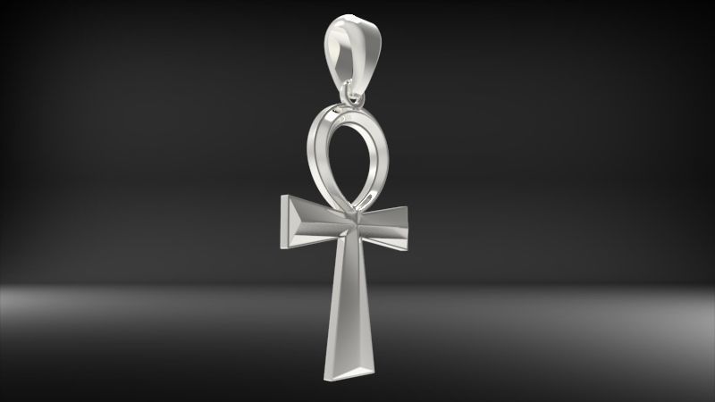Ankh Egyptian Cross Pendant | 999 Fine Silver 25mm | Handmade USA