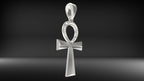 Ankh Egyptian Cross Pendant | 999 Fine Silver 25mm | Handmade USA