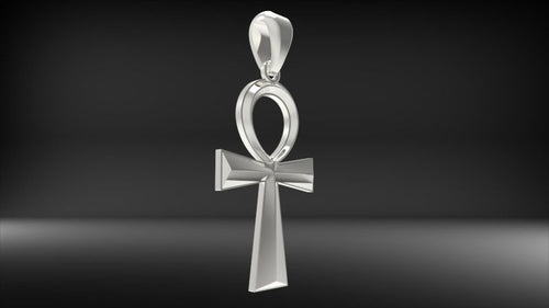 Ankh Egyptian Cross Pendant | 999 Fine Silver 25mm | Handmade USA
