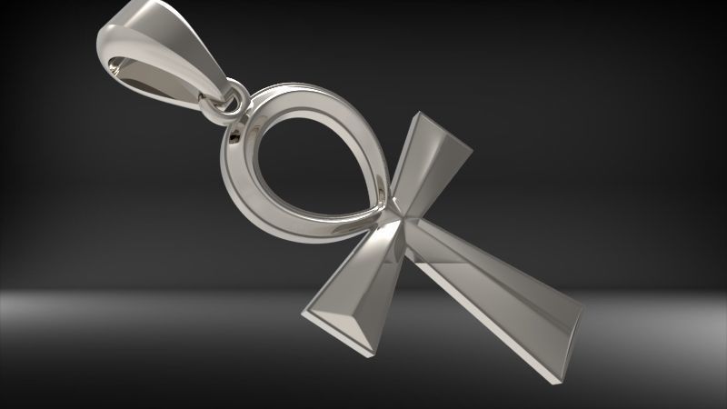 Ankh Egyptian Cross Pendant | 999 Fine Silver 25mm | Handmade USA