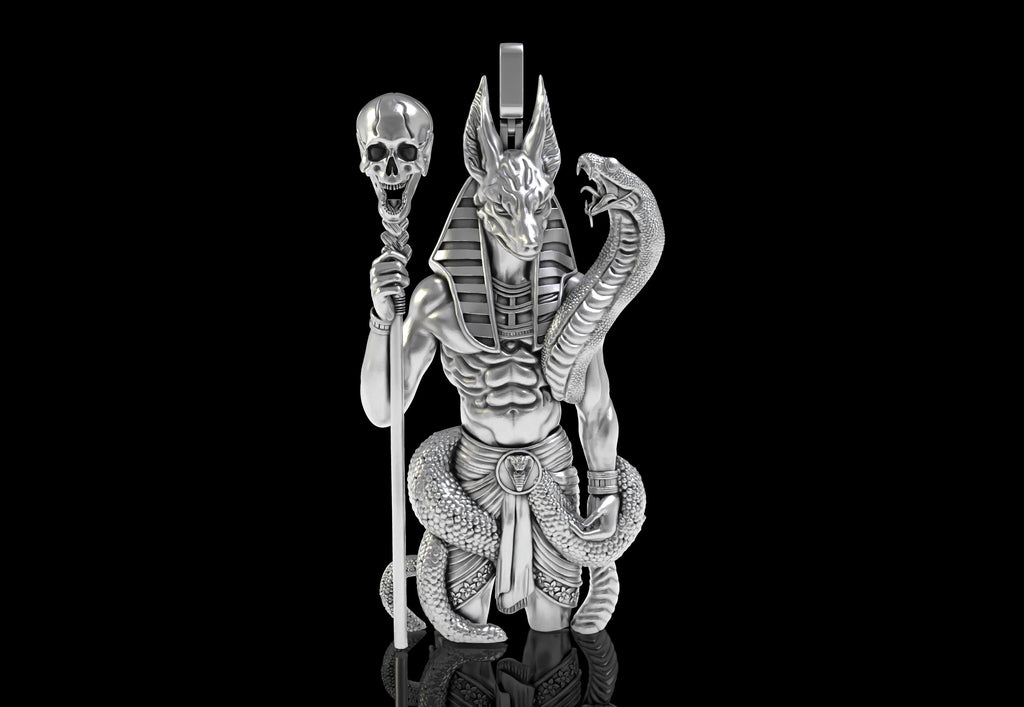 Anubis Pendant | 999 Fine Silver 80mm | Handmade USA
