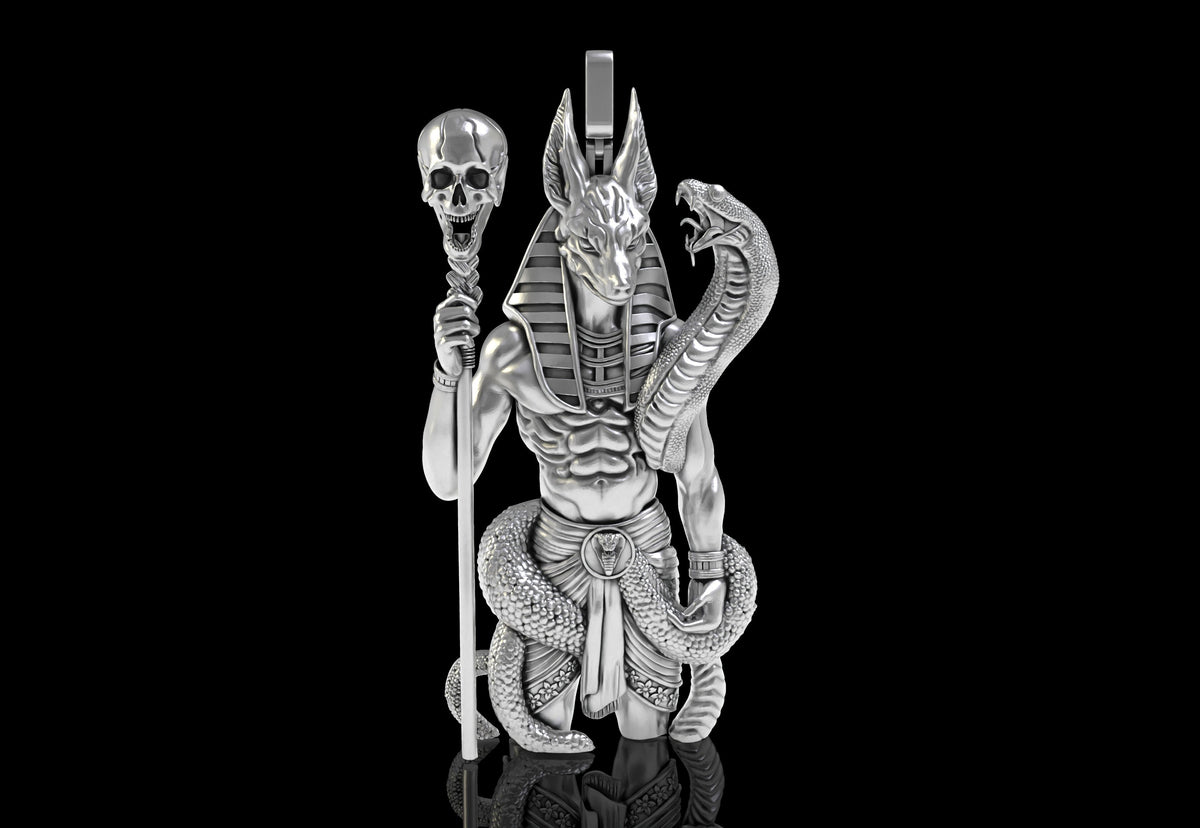 Anubis Pendant | 999 Fine Silver 80mm | Handmade USA