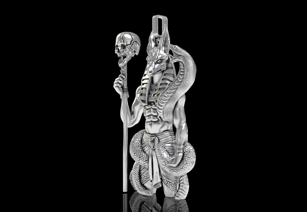 Anubis Pendant | 999 Fine Silver 80mm | Handmade USA