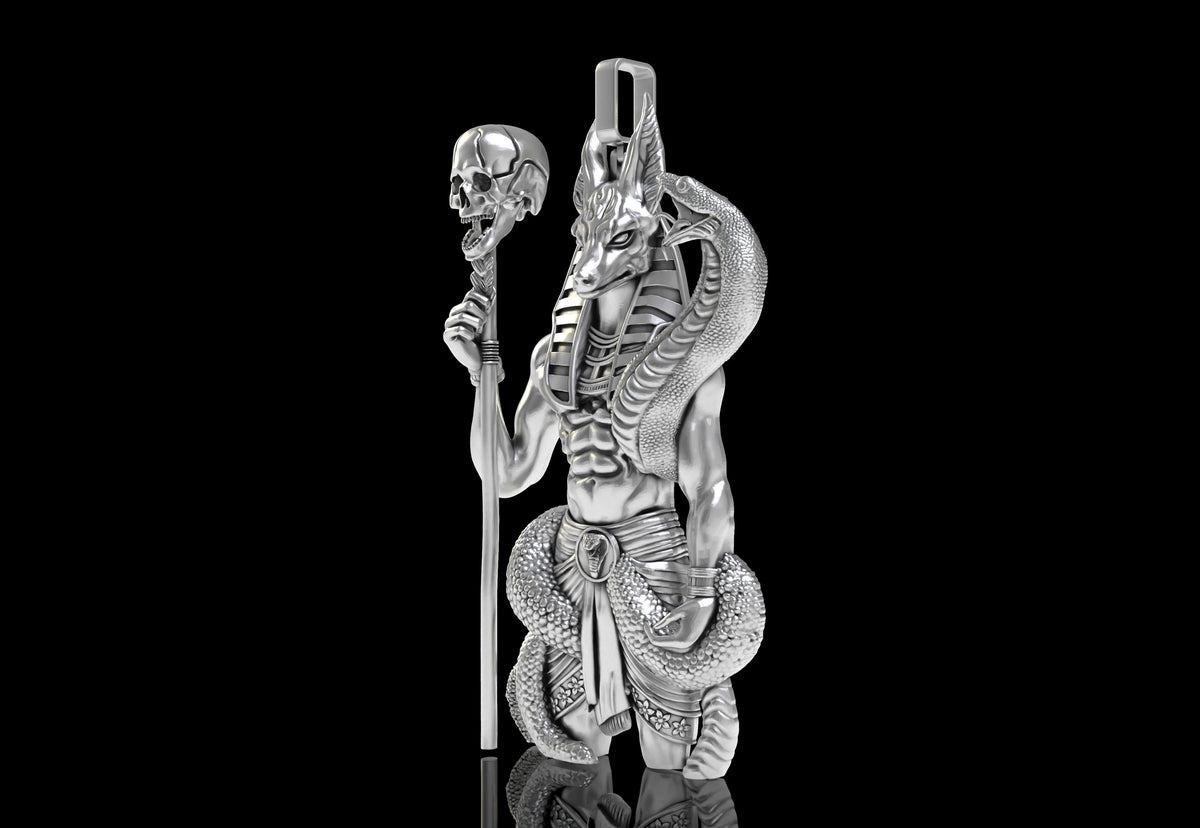Anubis Pendant | 999 Fine Silver 80mm | Handmade USA