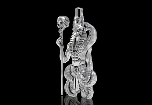 Anubis Pendant | 999 Fine Silver 80mm | Handmade USA