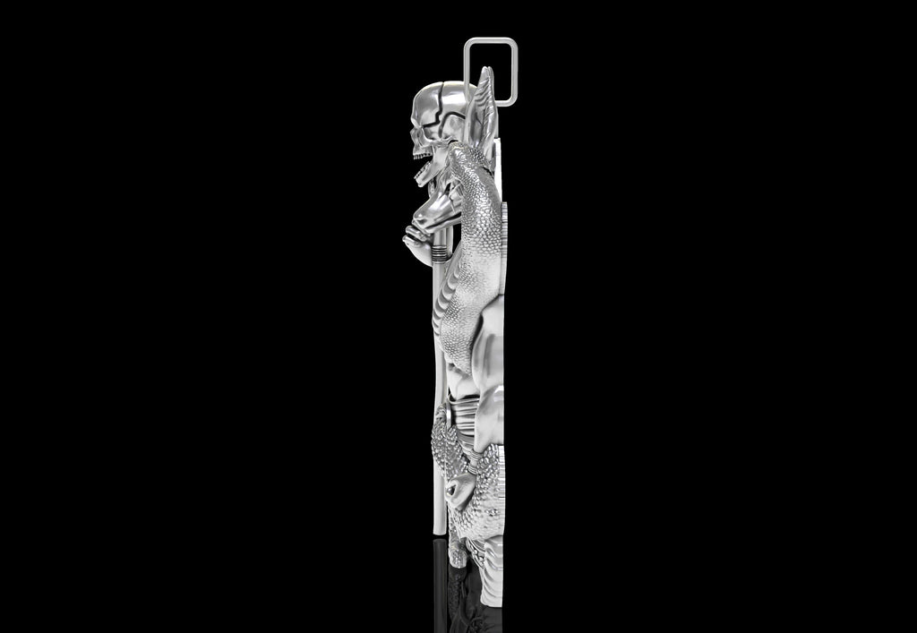 Anubis Pendant | 999 Fine Silver 80mm | Handmade USA