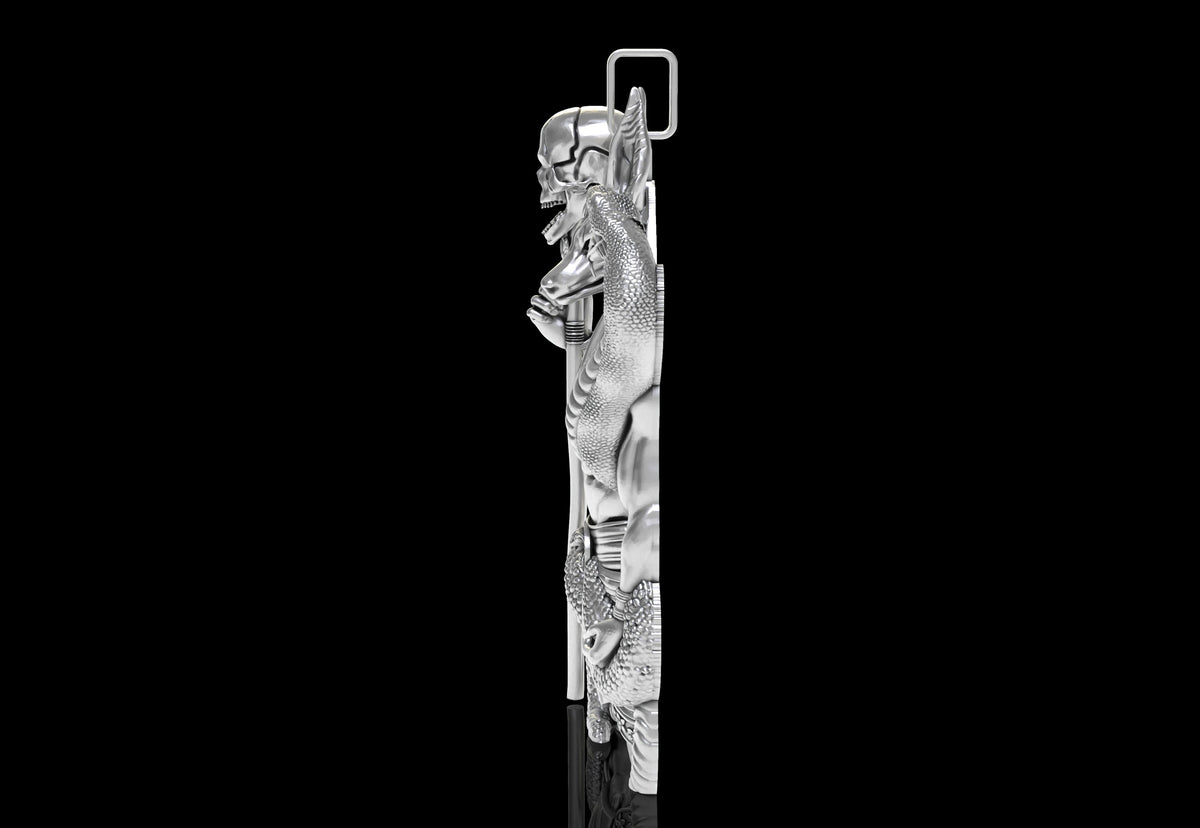 Anubis Pendant | 999 Fine Silver 80mm | Handmade USA