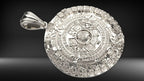Aztec Calendar Pendant | 999 Fine Silver 26mm | Handmade USA