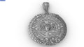 Aztec Calendar Pendant | 999 Fine Silver 26mm | Handmade USA