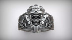 Aztec Skull Warrior Ring | 999 Fine Silver | Handmade USA