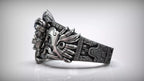 Aztec Skull Warrior Ring | 999 Fine Silver | Handmade USA