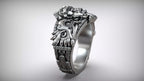 Aztec Skull Warrior Ring | 999 Fine Silver | Handmade USA