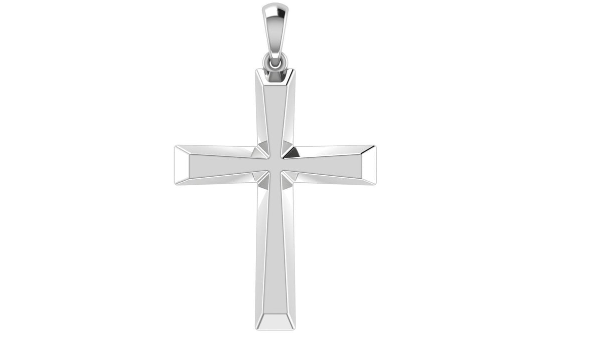 Bar Style Cross Pendant | 999 Fine Silver 30mm | Handmade USA