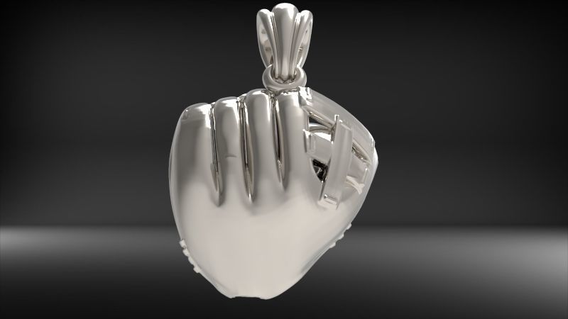 Baseball Glove & Ball Pendant | 999 Fine Silver 17mm | Handmade USA