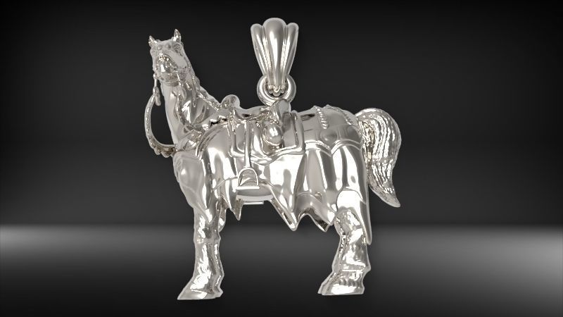 Battle Horse Pendant | 999 Fine Silver 33mm | Handmade USA