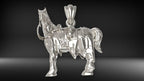 Battle Horse Pendant | 999 Fine Silver 33mm | Handmade USA