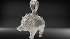 Wild Boar Pendant | 999 Fine Silver 30g | Handmade USA