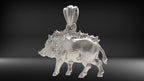 Wild Boar Pendant | 999 Fine Silver 30g | Handmade USA