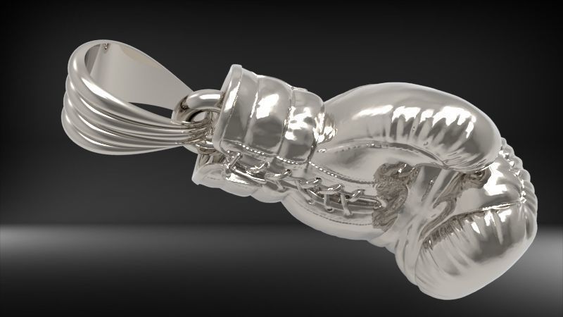 Boxing Glove Pendant | 999 Fine Silver 22.5mm | Handmade USA