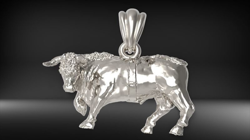 Bull Pendant | 999 Fine Silver 40mm | Handmade USA