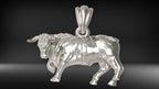 Bull Pendant | 999 Fine Silver 40mm | Handmade USA