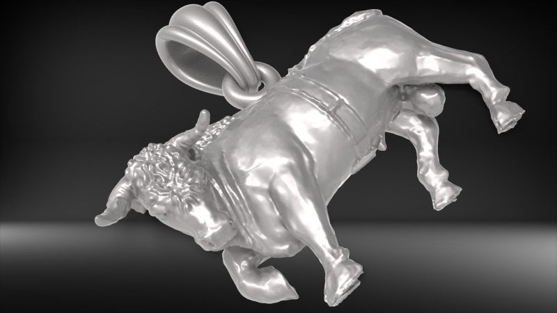 Bull Pendant | 999 Fine Silver 40mm | Handmade USA