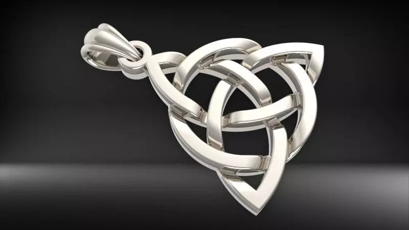 Irish Trinity Knot Pendant | 999 Fine Silver 23mm | Handmade USA