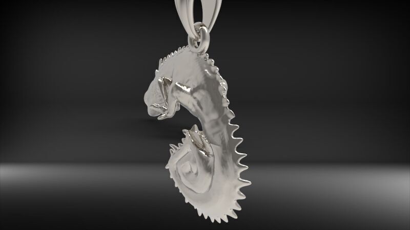 Chameleon Pendant | 999 Fine Silver 24mm | Handmade USA