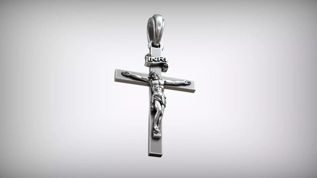 Jesus Crucifix Pendant | 999 Fine Silver 30mm–35mm | Handmade USA