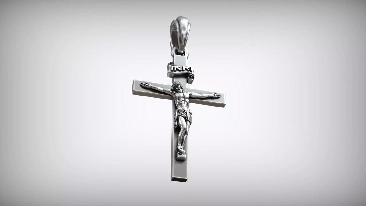 Jesus Crucifix Pendant | 999 Fine Silver 30mm–35mm | Handmade USA