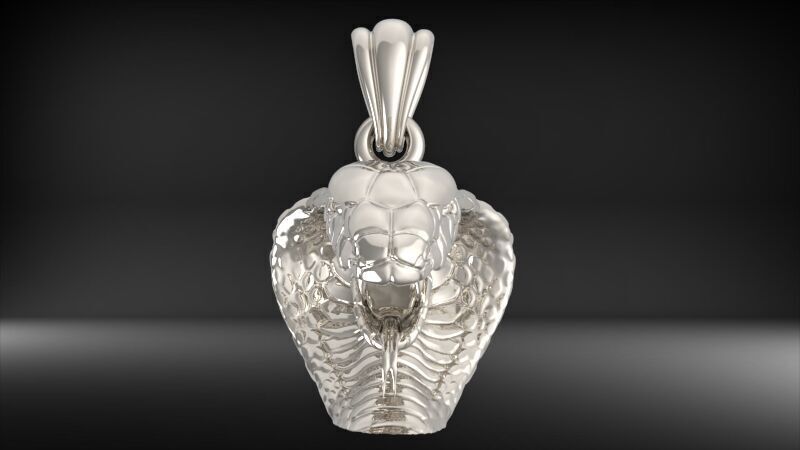 Cobra Head Pendant | 999 Fine Silver 25mm | Handmade USA