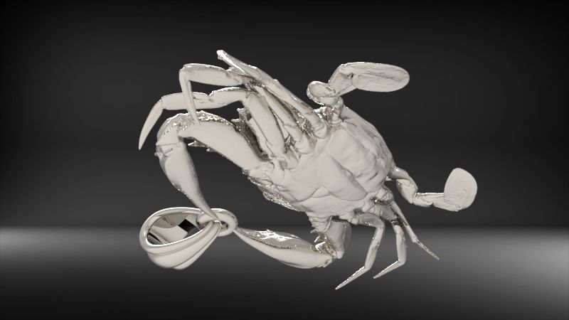 Crab Pendant | 999 Fine Silver 33mm | Handmade USA